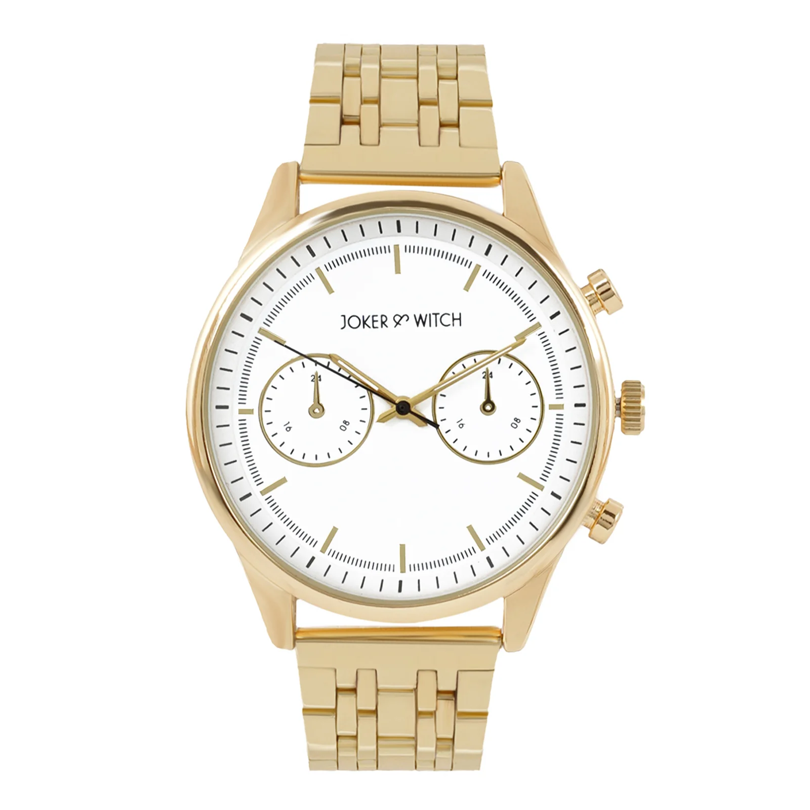 Cruz White Large Dial Gold Linked Chain Strap Men's Watch - Image 3