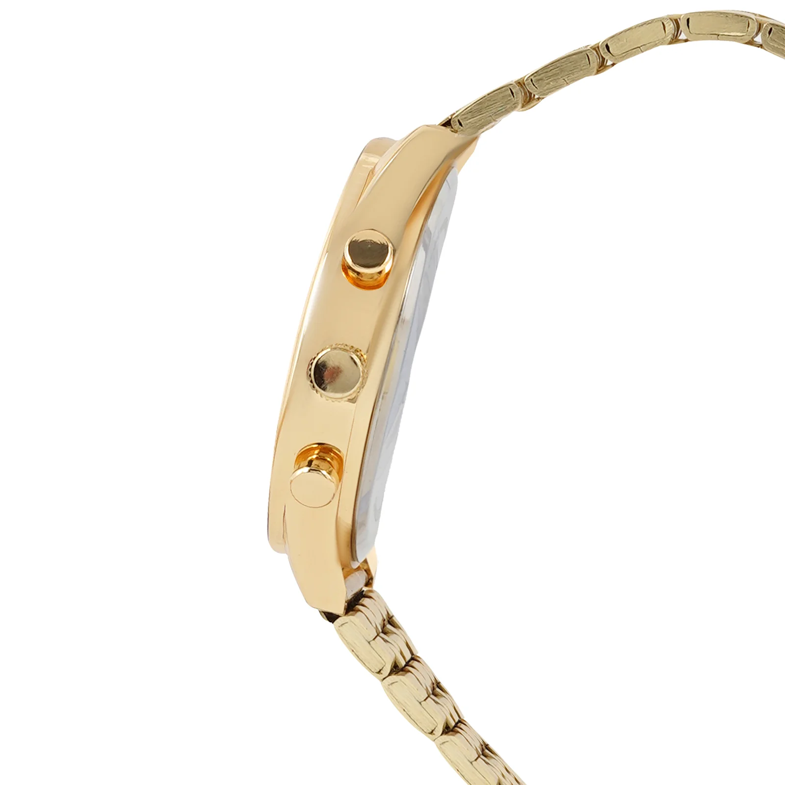 Cruz White Large Dial Gold Linked Chain Strap Men's Watch - Image 5