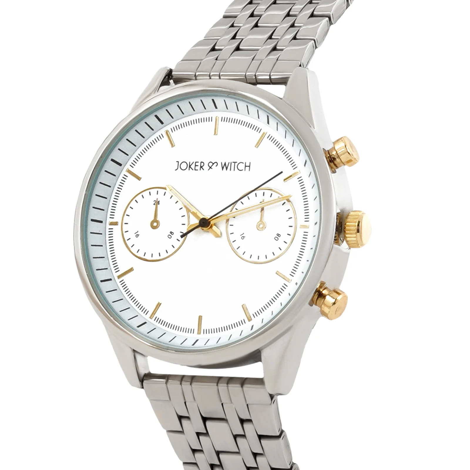 Cruz White Large Dial Silver Linked Chain Strap Men's Watch - Image 4