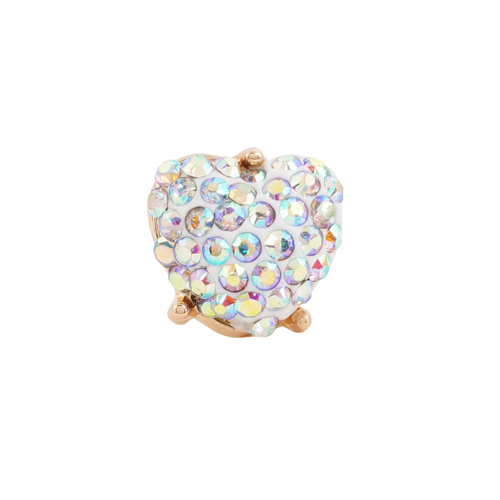 Crystal Heart Gold Pin Watch Charm - Image 3