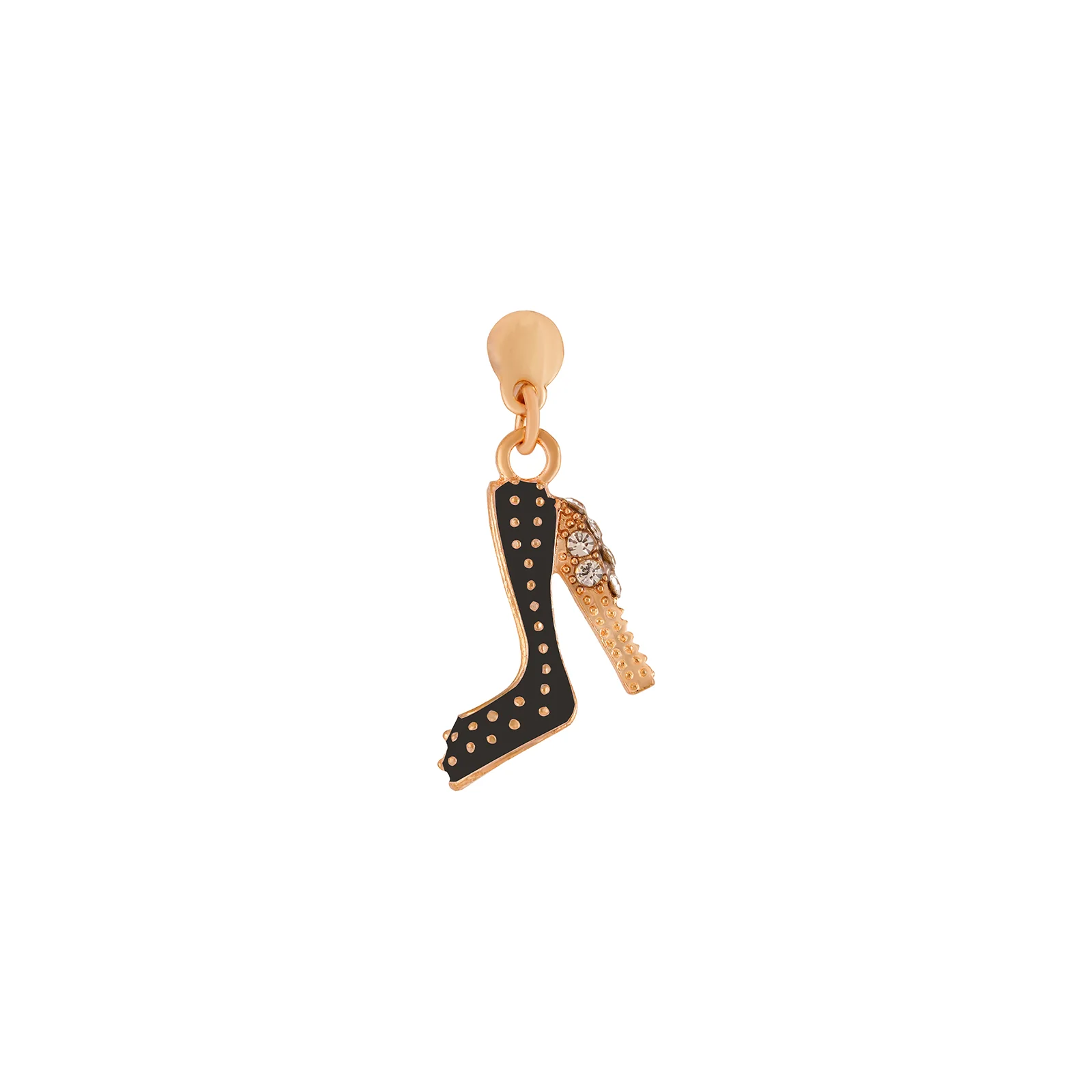 Crystal Stiletto Gold & Black Pin Watch Charm - Image 3
