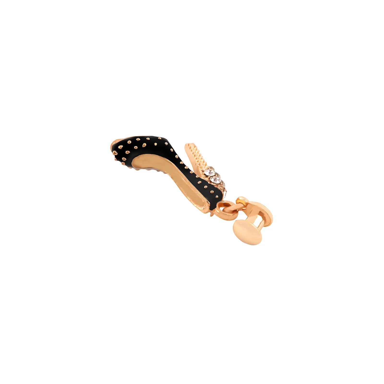 Crystal Stiletto Gold & Black Pin Watch Charm - Image 4