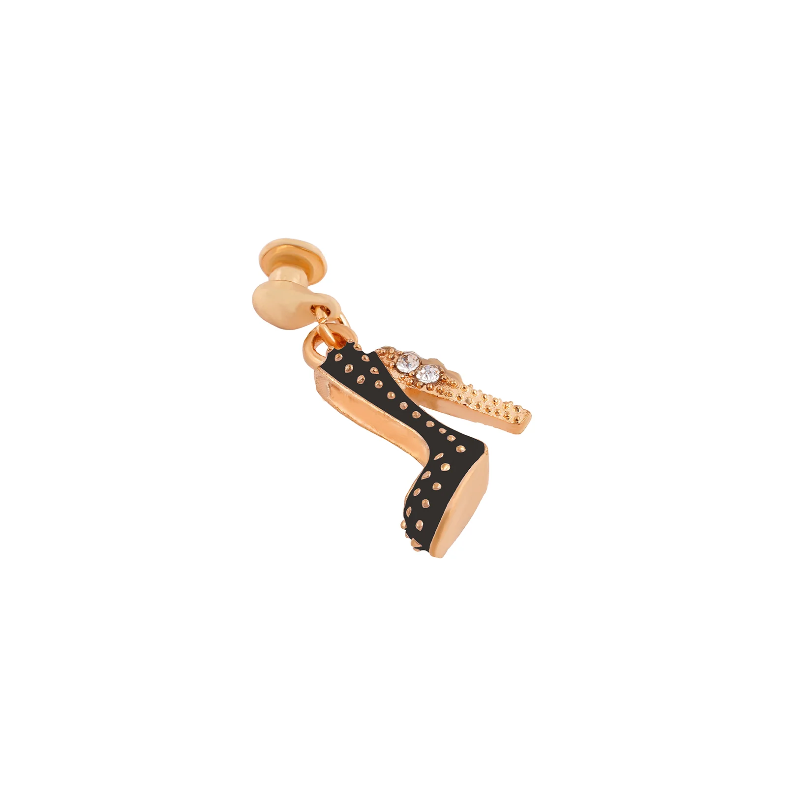 Crystal Stiletto Gold & Black Pin Watch Charm - Image 5