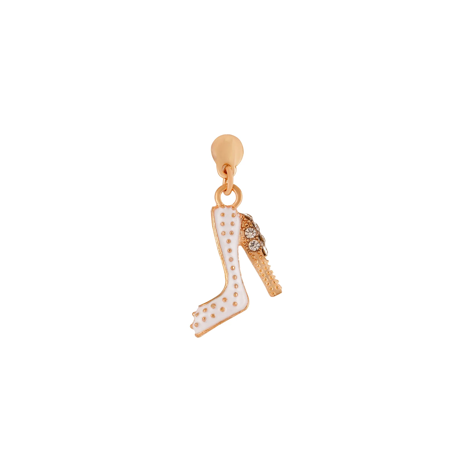 Crystal Stiletto Gold & White Pin Watch Charm - Image 3