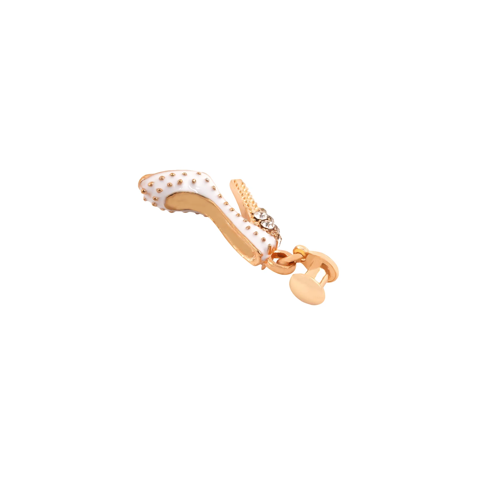 Crystal Stiletto Gold & White Pin Watch Charm - Image 4