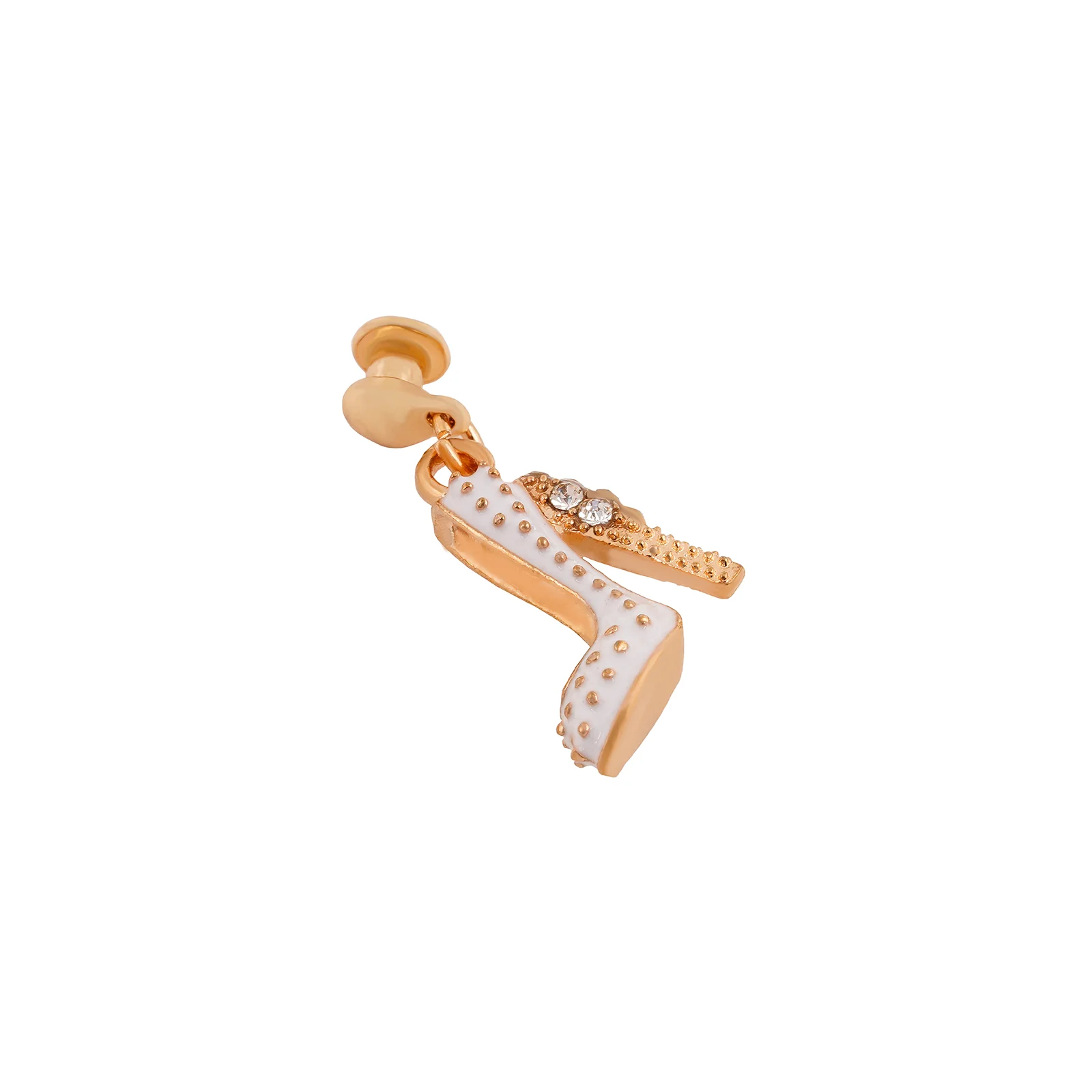 Crystal Stiletto Gold & White Pin Watch Charm - Image 5