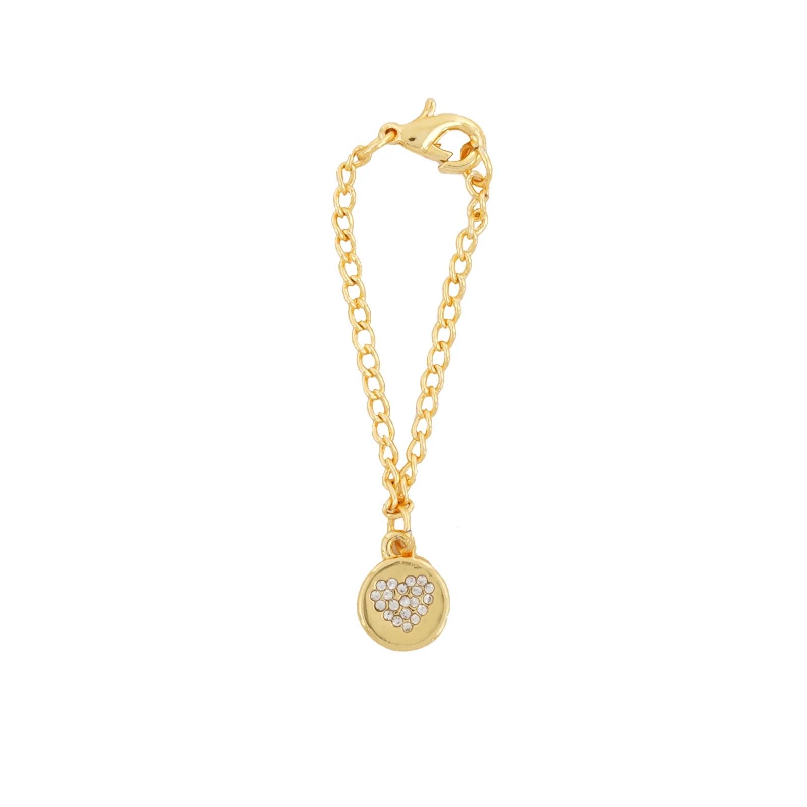 Dainty Heart Rhinestone Gold Watch Charm - Image 3