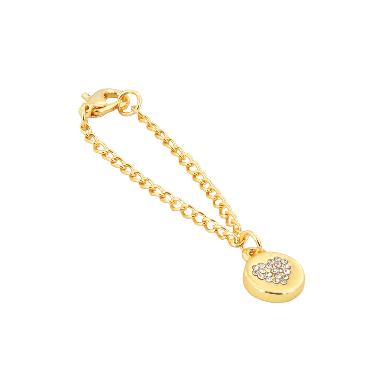 Dainty Heart Rhinestone Gold Watch Charm - Image 4