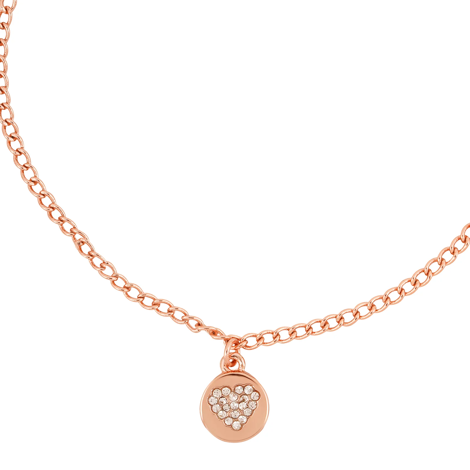 Dainty Heart Rhinestone Rose Gold Bracelet Charm - Image 4