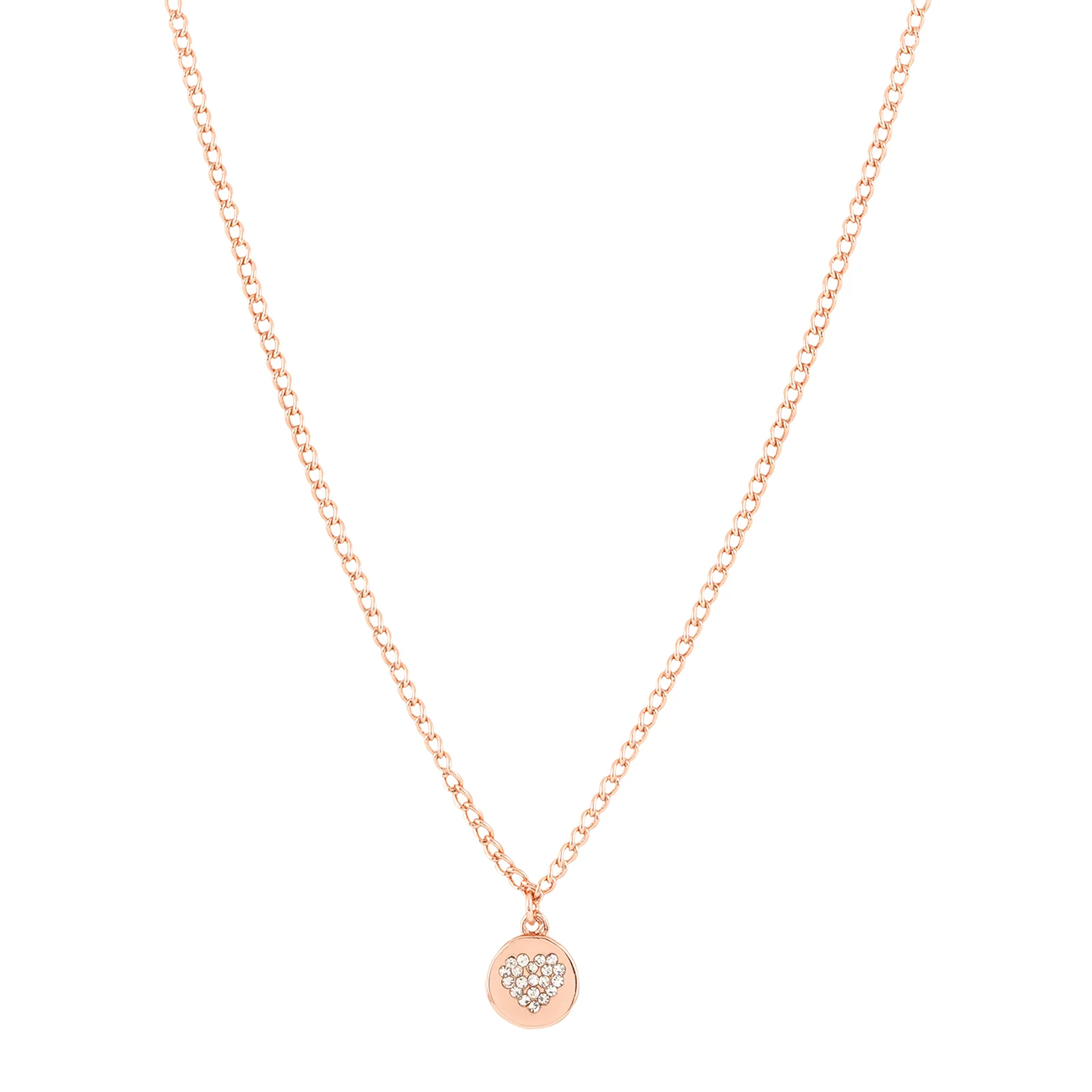Dainty Heart Rhinestone Rosegold Necklace Charm - Image 4