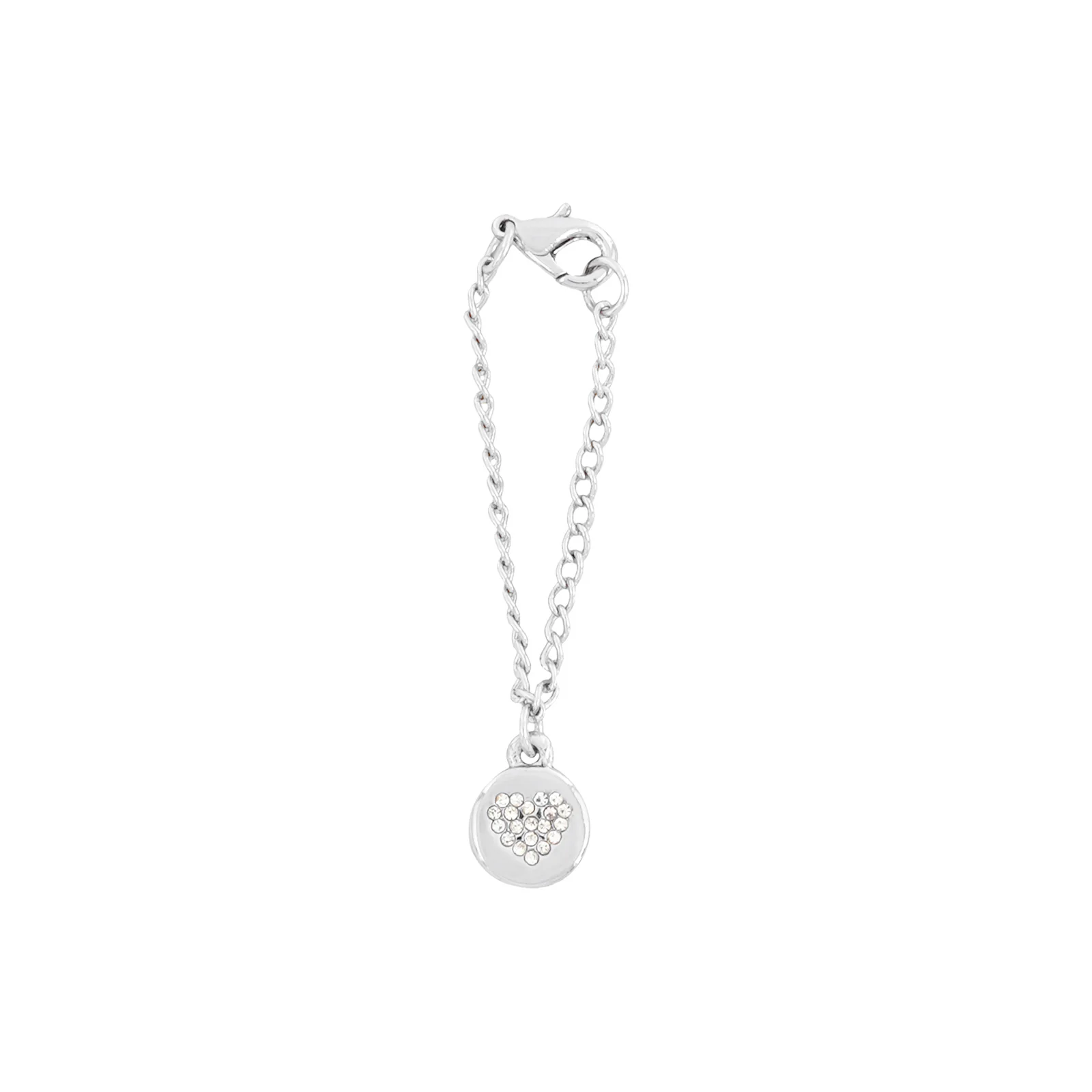 Dainty Heart Rhinestone Silver Watch Charm - Image 3