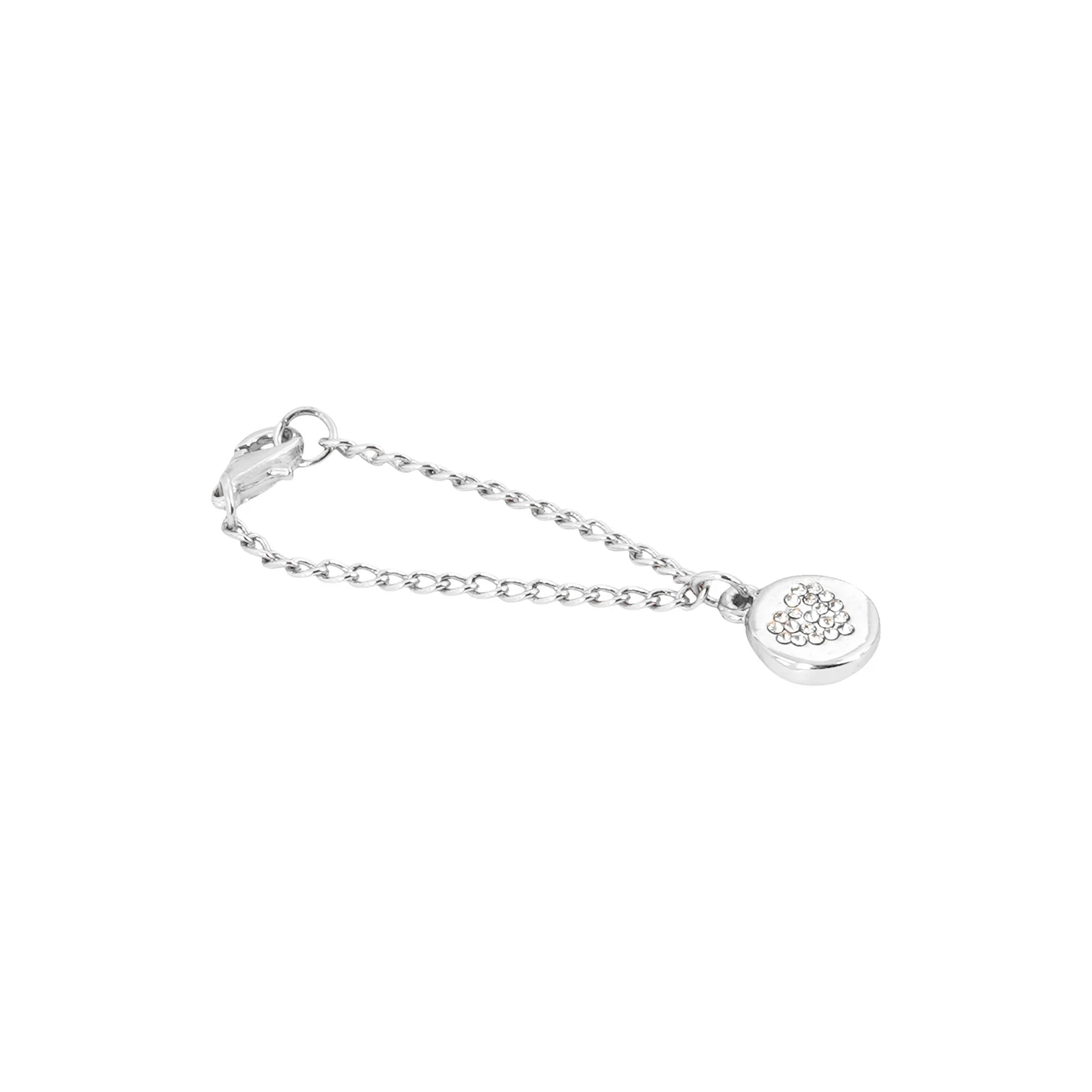 Dainty Heart Rhinestone Silver Watch Charm - Image 4