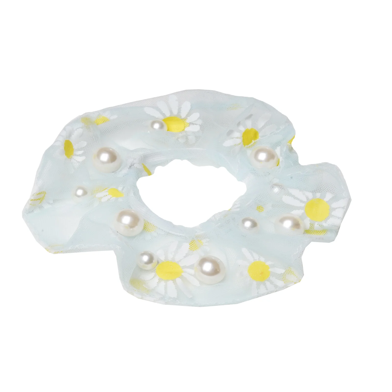 Daisy Pearl Green Hair Scrunchie - Image 3