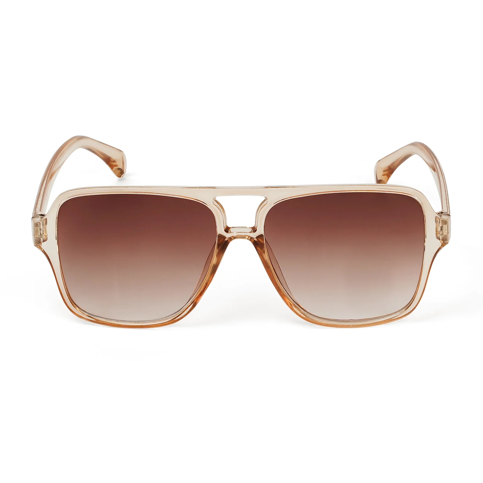 Danielle Oversized White and Brown Sunglasses - Image 4