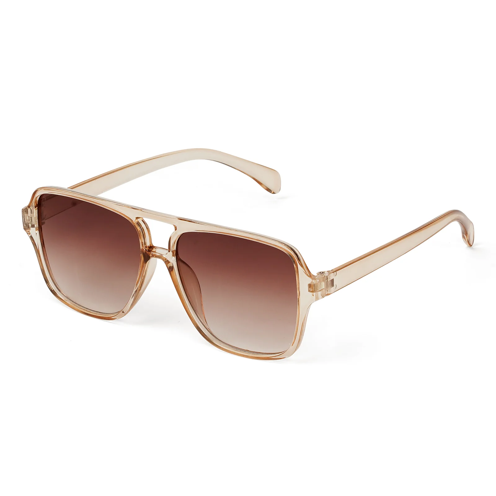 Danielle Oversized White and Brown Sunglasses - Image 5