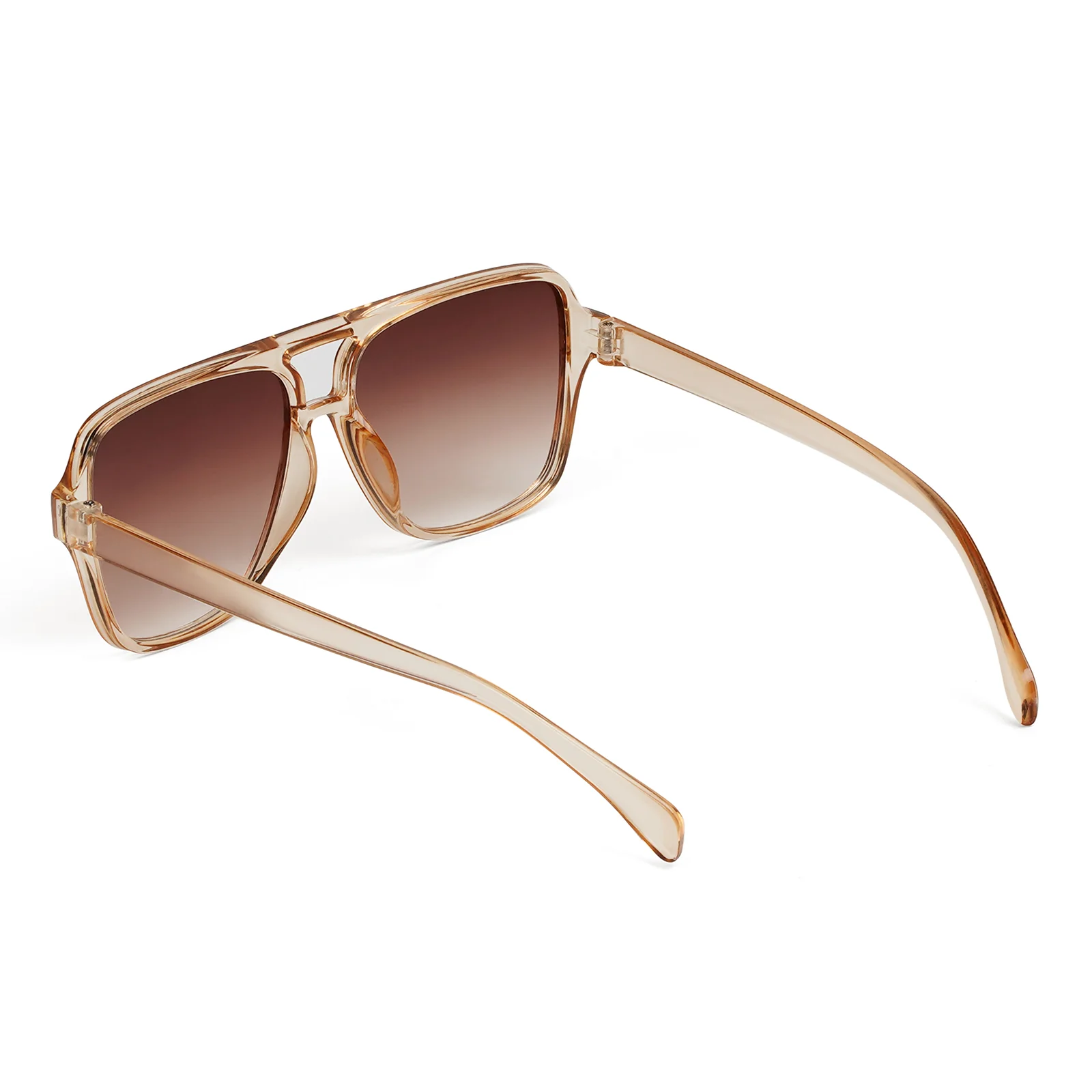 Danielle Oversized White and Brown Sunglasses - Image 7