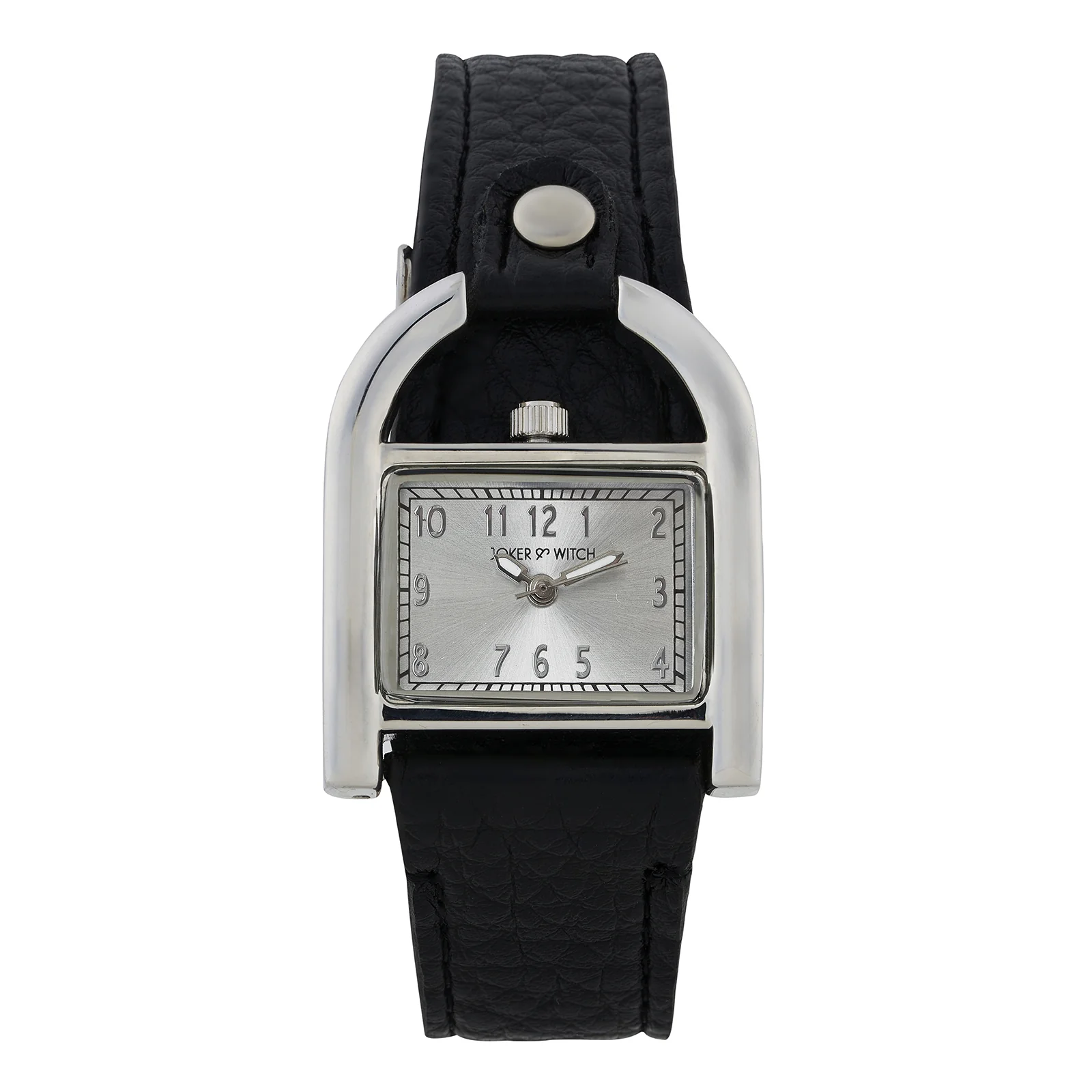 Dara Silver Medium Rectangle Dial Black PU Strap Women's Watch - Image 3
