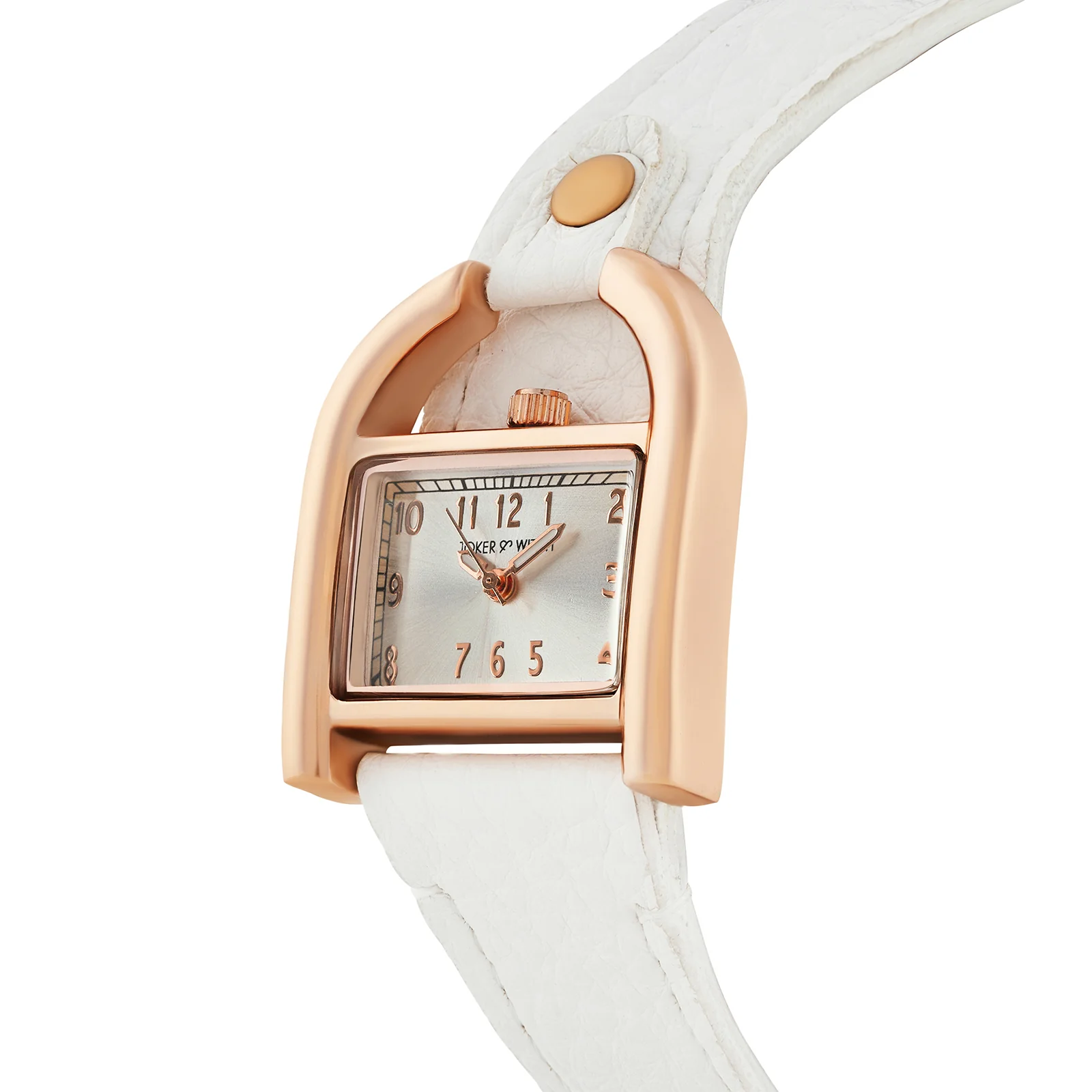 Dara White Medium Rectangle Dial White PU Strap Women's Watch - Image 4