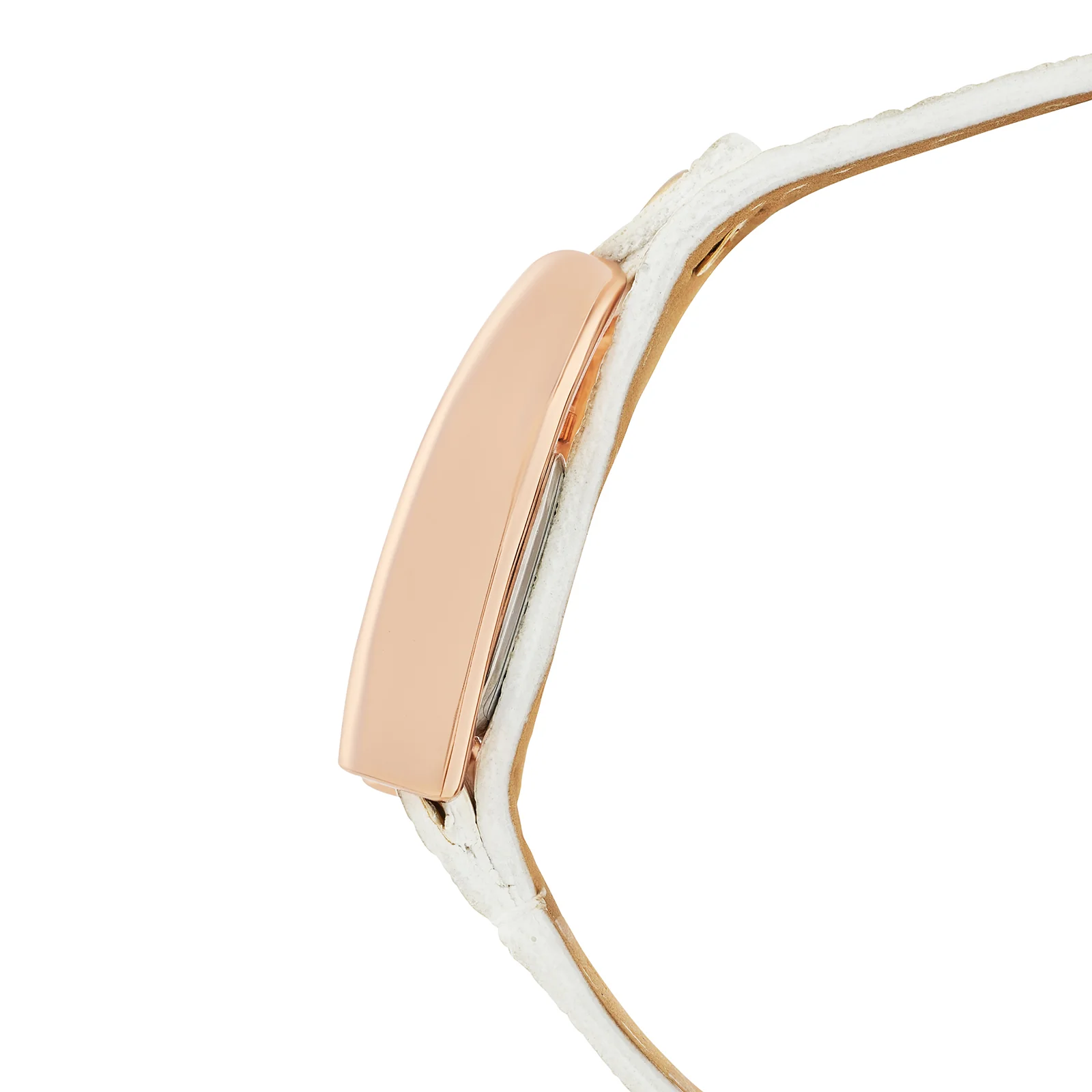 Dara White Medium Rectangle Dial White PU Strap Women's Watch - Image 5