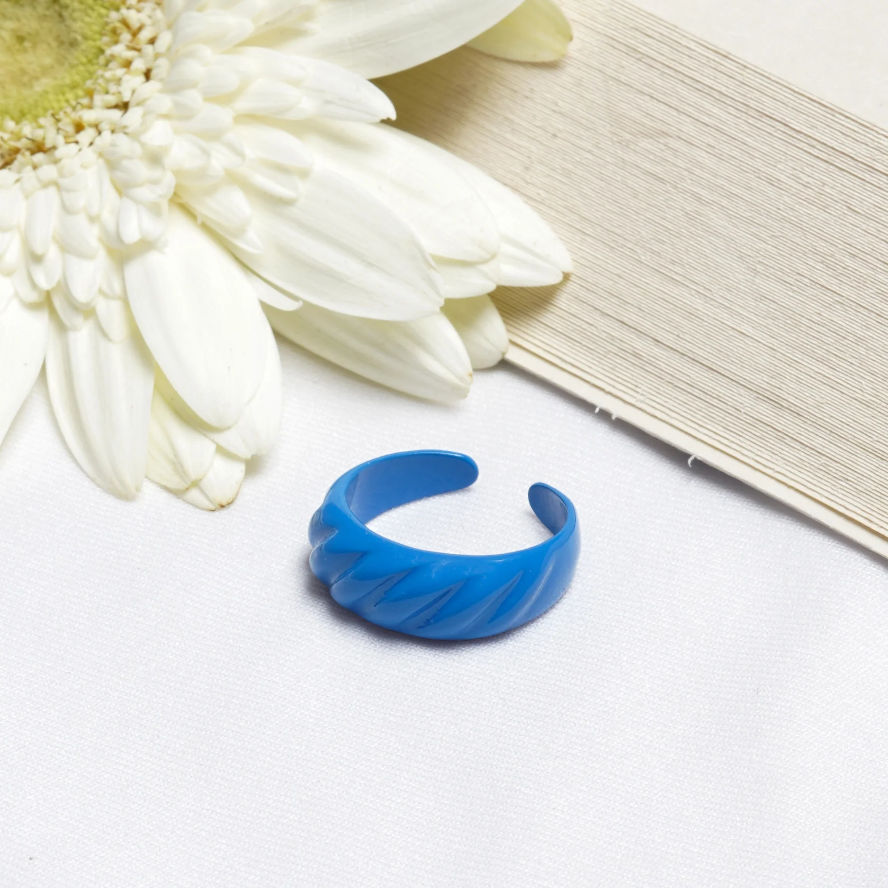 Dark Blue Truffle Croissant Ring - Image 2