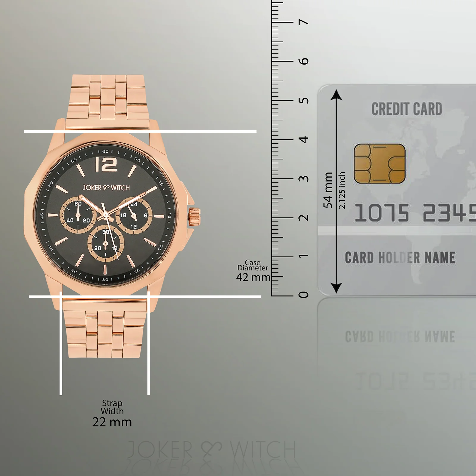 Daytona Grey Large Dial Rose Gold Linked Chain Strap Men's Watch - Image 8