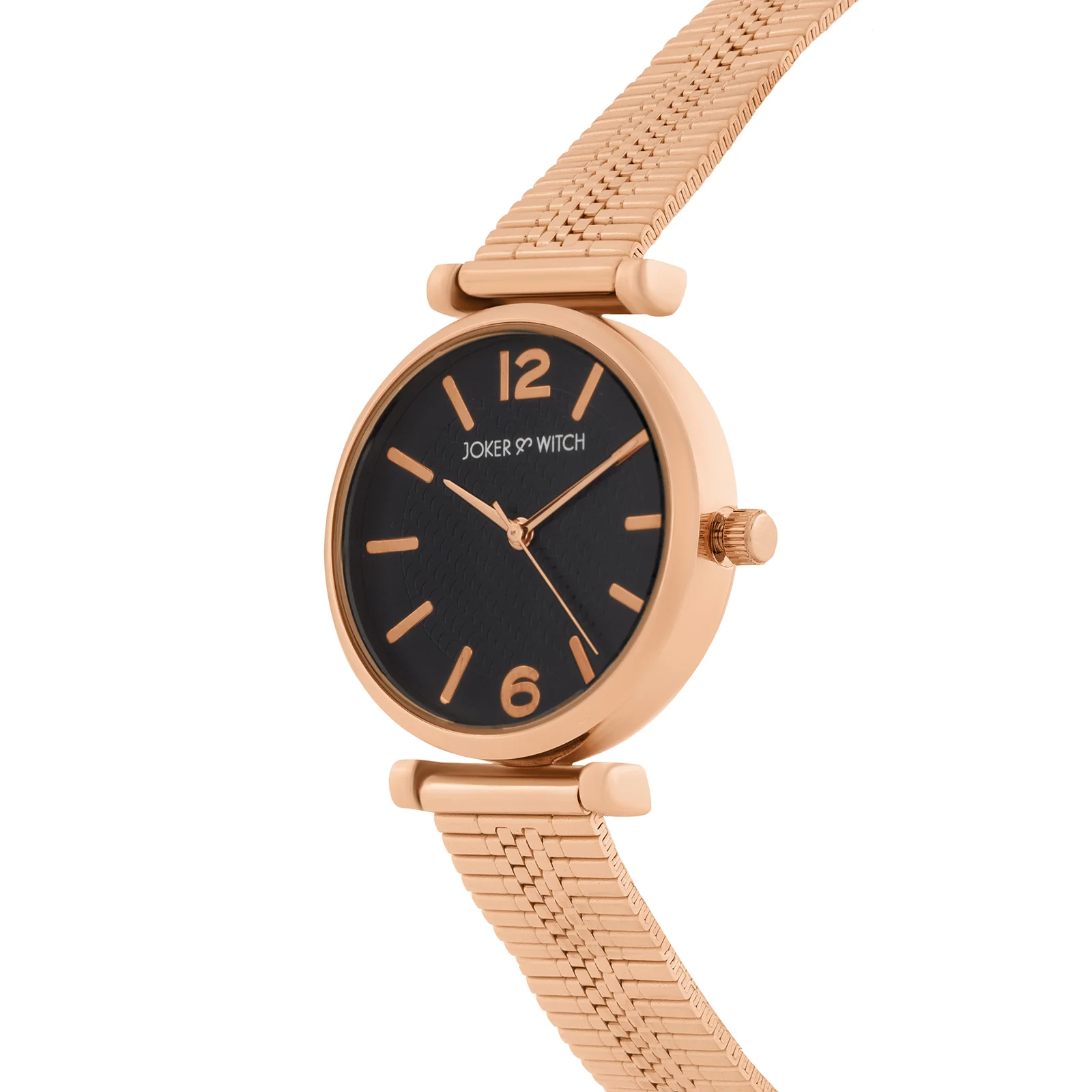 Demi Black Medium Dial Rose Gold Mesh Strap Women's Watch - Image 4