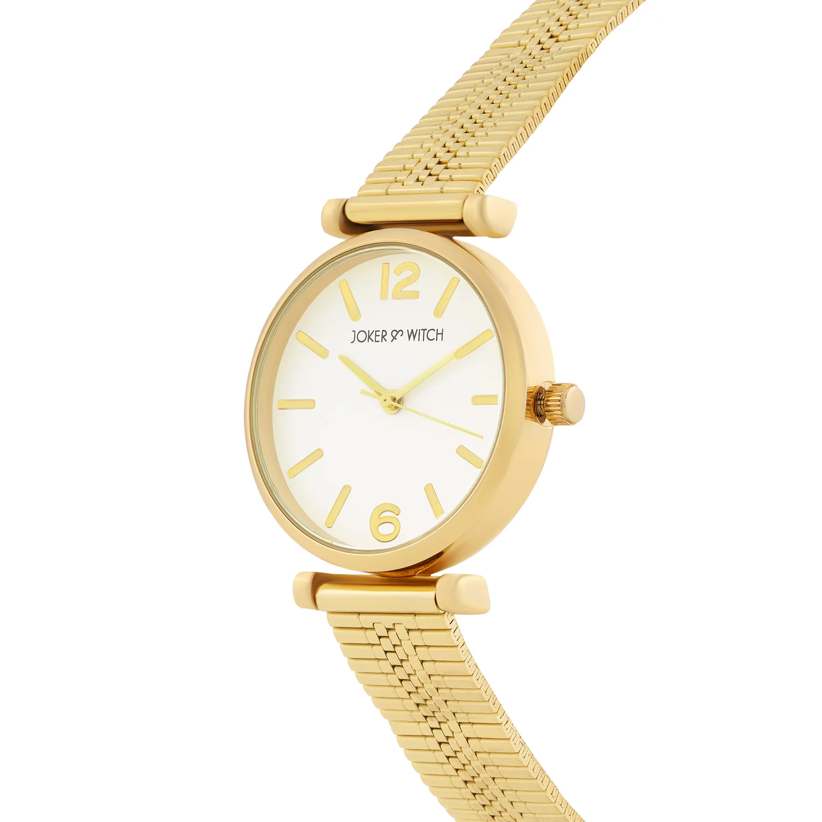 Demi White Medium Dial Gold Mesh Strap Women's Watch - Image 4