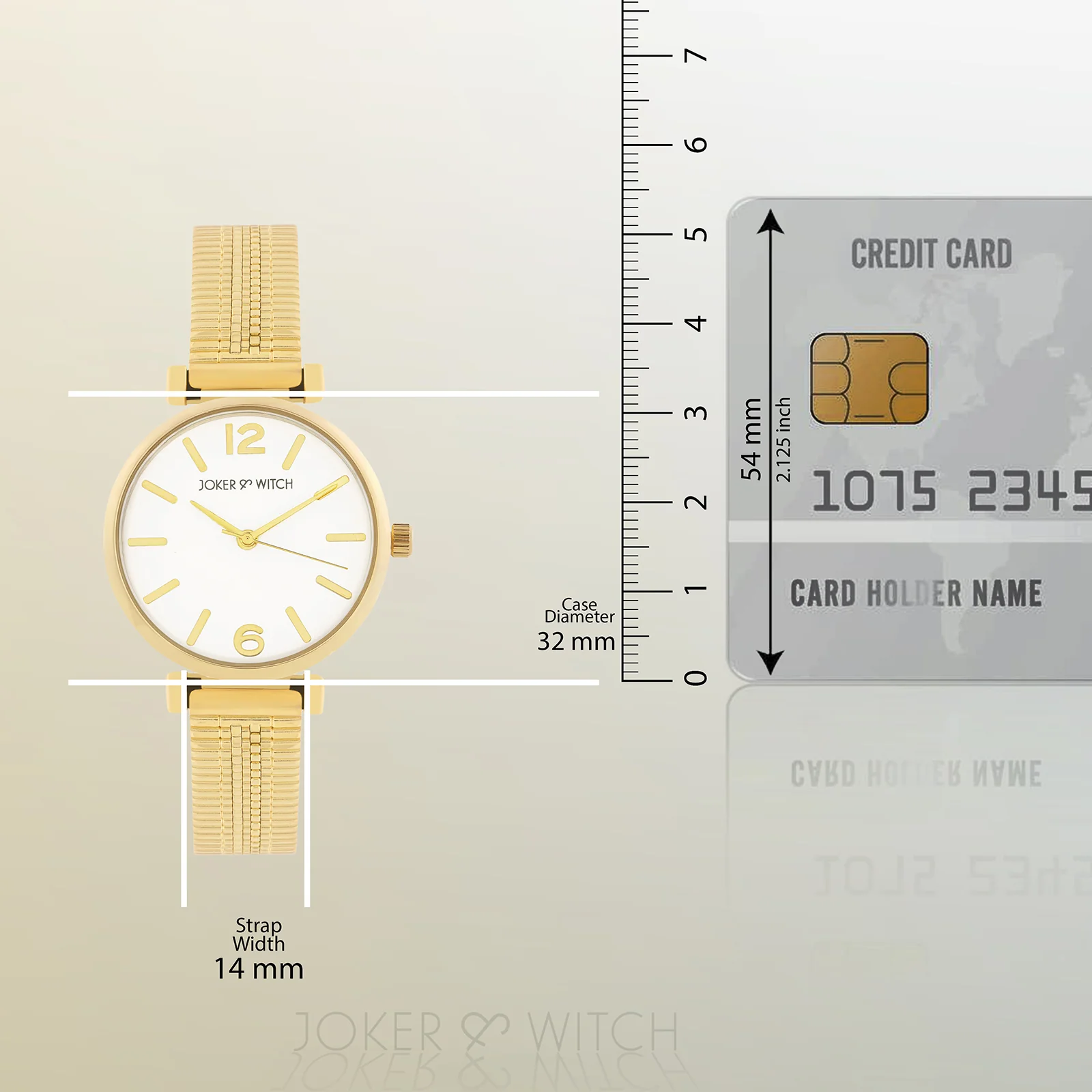 Demi White Medium Dial Gold Mesh Strap Women's Watch - Image 8