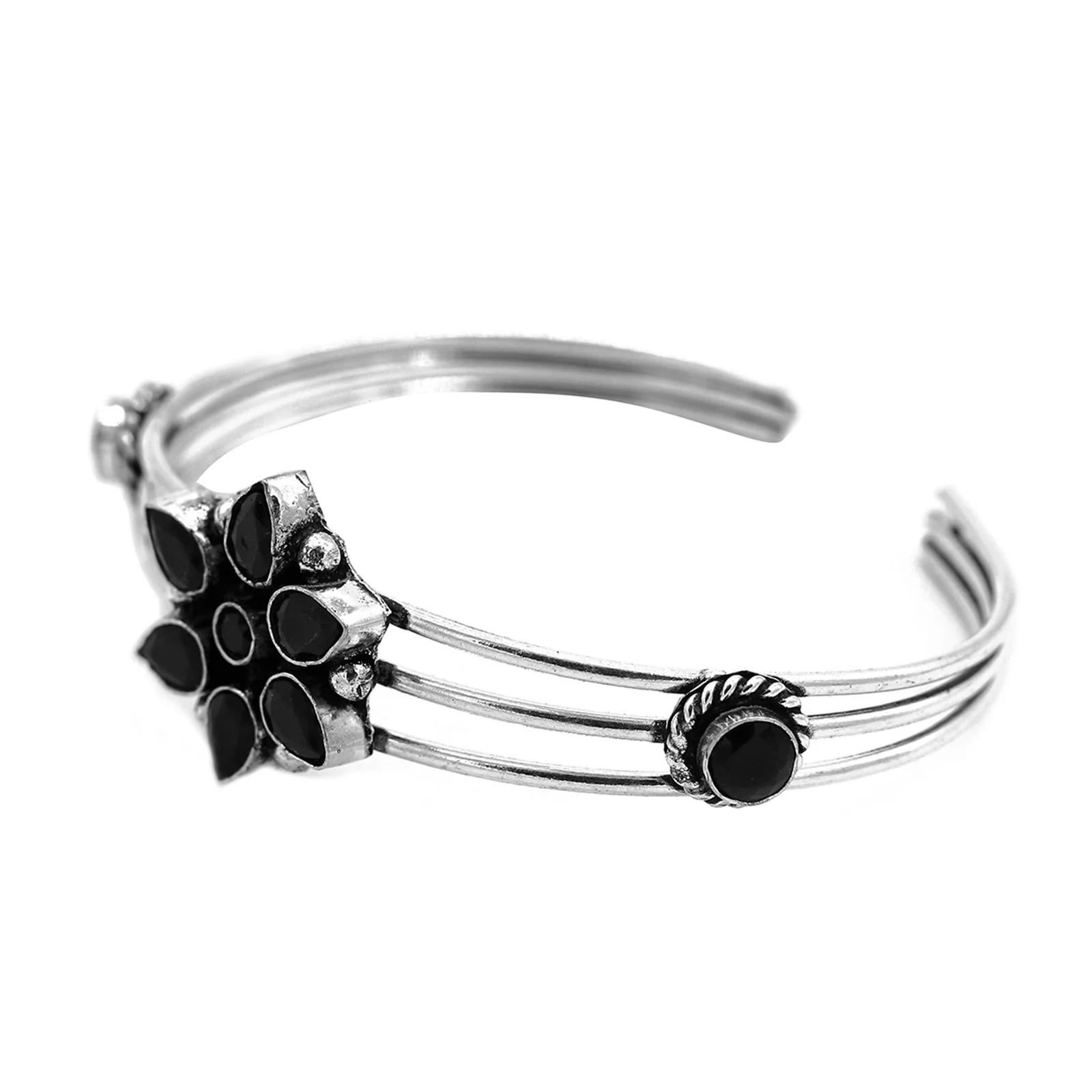 Dhatri Black Silver Oxidized Bracelet - Image 4