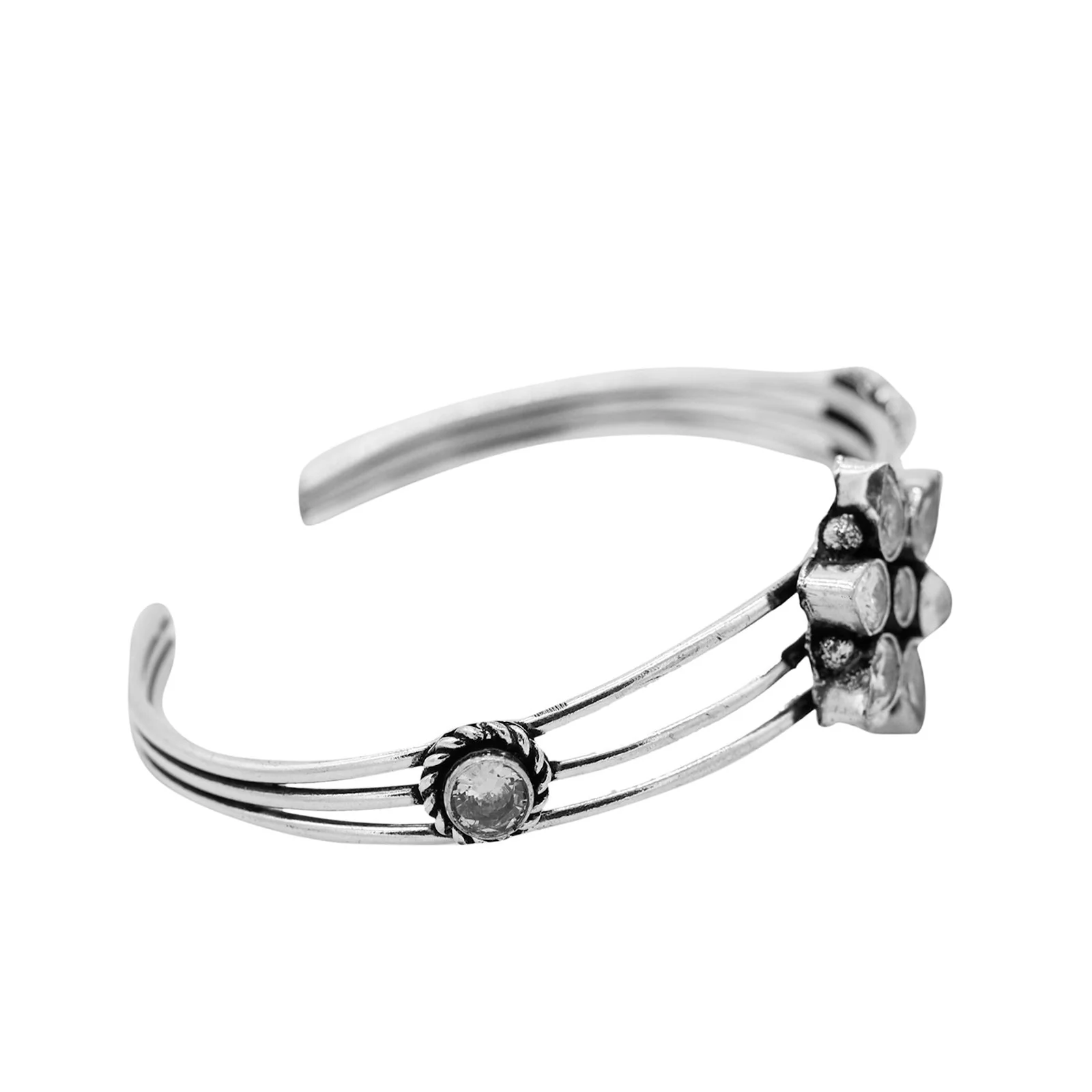 Dhatri White Silver Oxidized Bracelet - Image 5