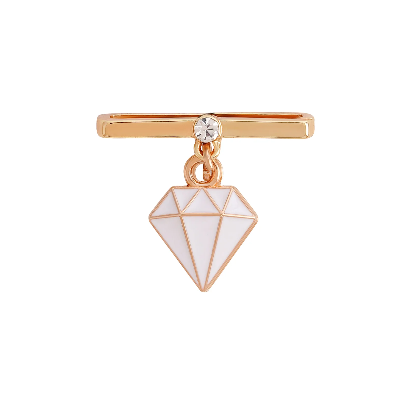 Diamond Bling Gold And White Ring Watch Charm - Image 3