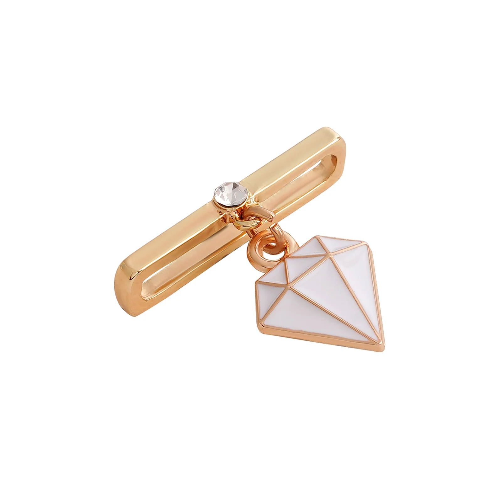 Diamond Bling Gold And White Ring Watch Charm - Image 4