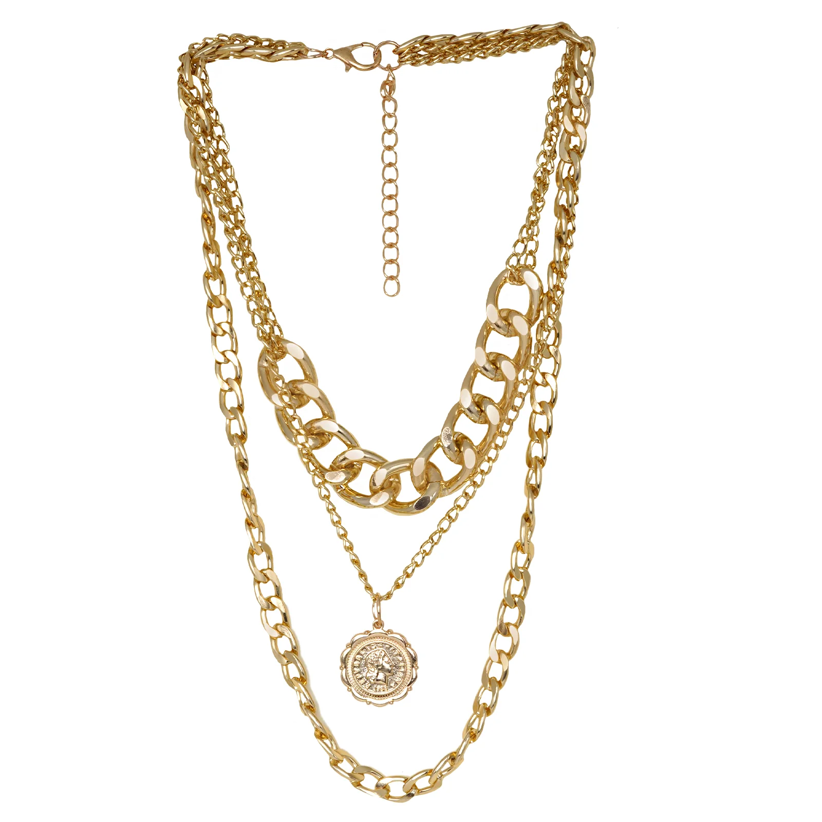 Donna Chain Link Gold Layered Necklace - Image 4