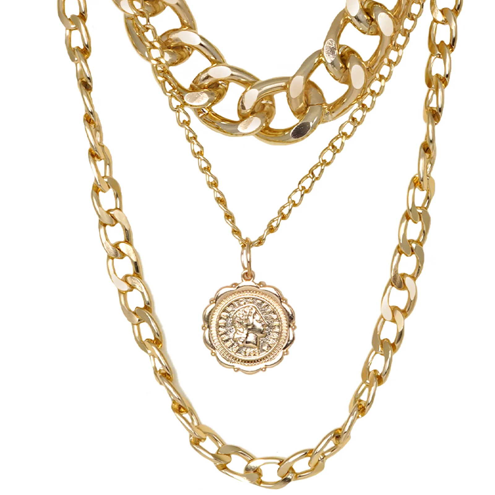 Donna Chain Link Gold Layered Necklace - Image 5