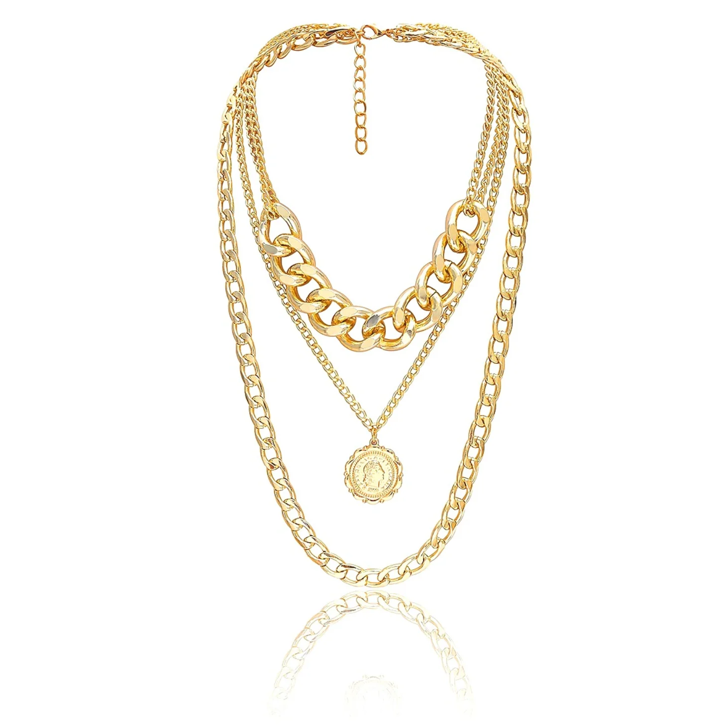Donna Chain Link Gold Layered Necklace - Image 7