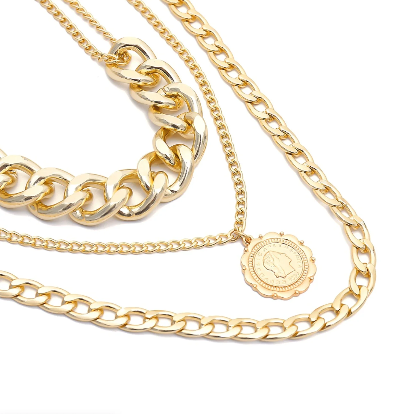 Donna Chain Link Gold Layered Necklace - Image 8
