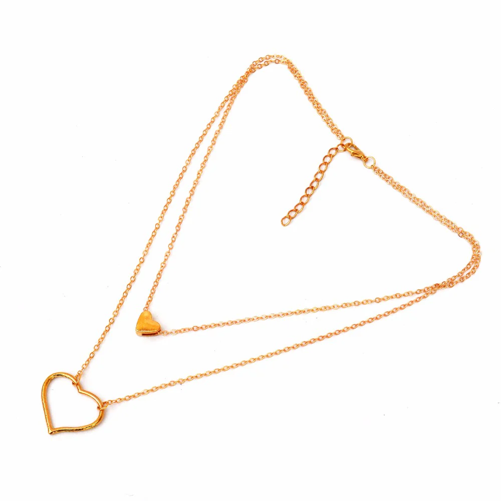 Double Layered Heart Necklace - Image 2