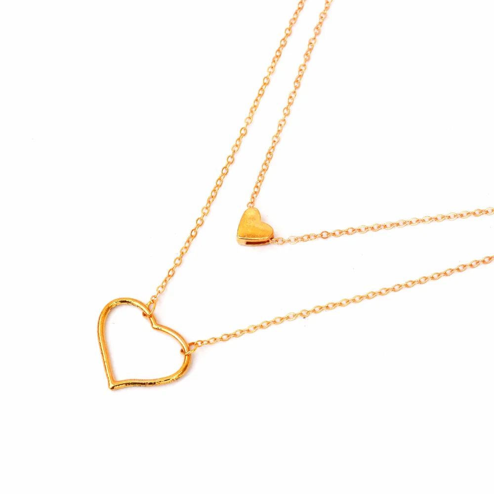 Double Layered Heart Necklace - Image 3