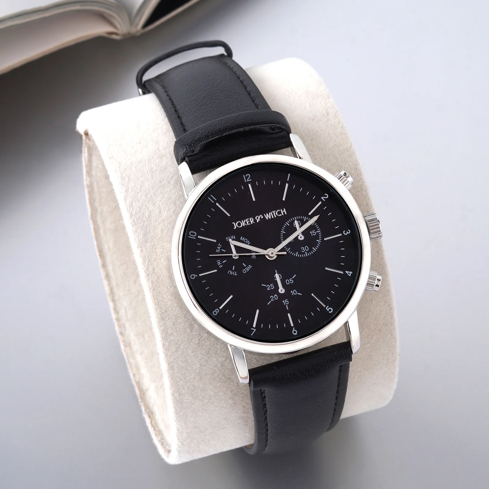 Dracary Black Large Dial PU Strap Men's Watch - Image 4