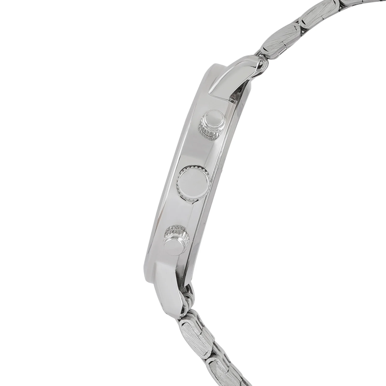 Dracary Black Large Dial Silver Linked Chain Strap Men's Watch - Image 3