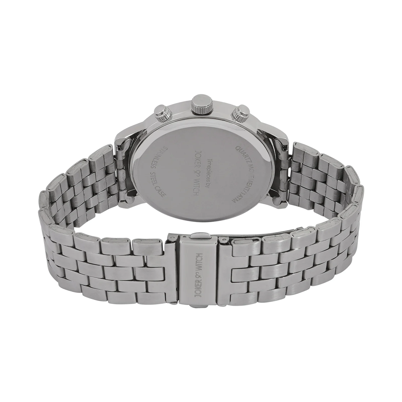 Dracary Black Large Dial Silver Linked Chain Strap Men's Watch - Image 4