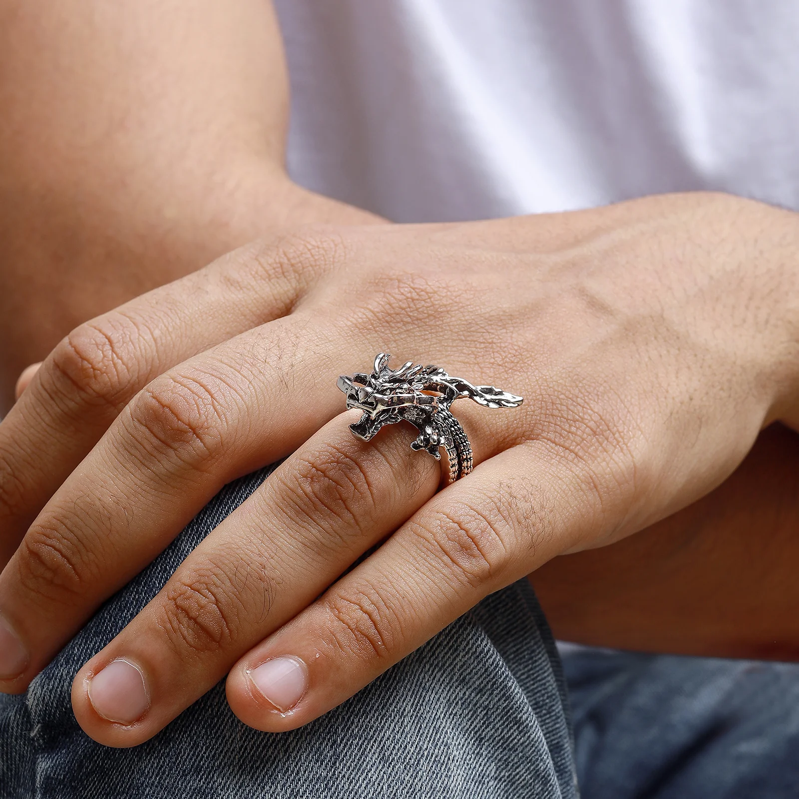 Drakon Ancient Silver Ring - Image 2