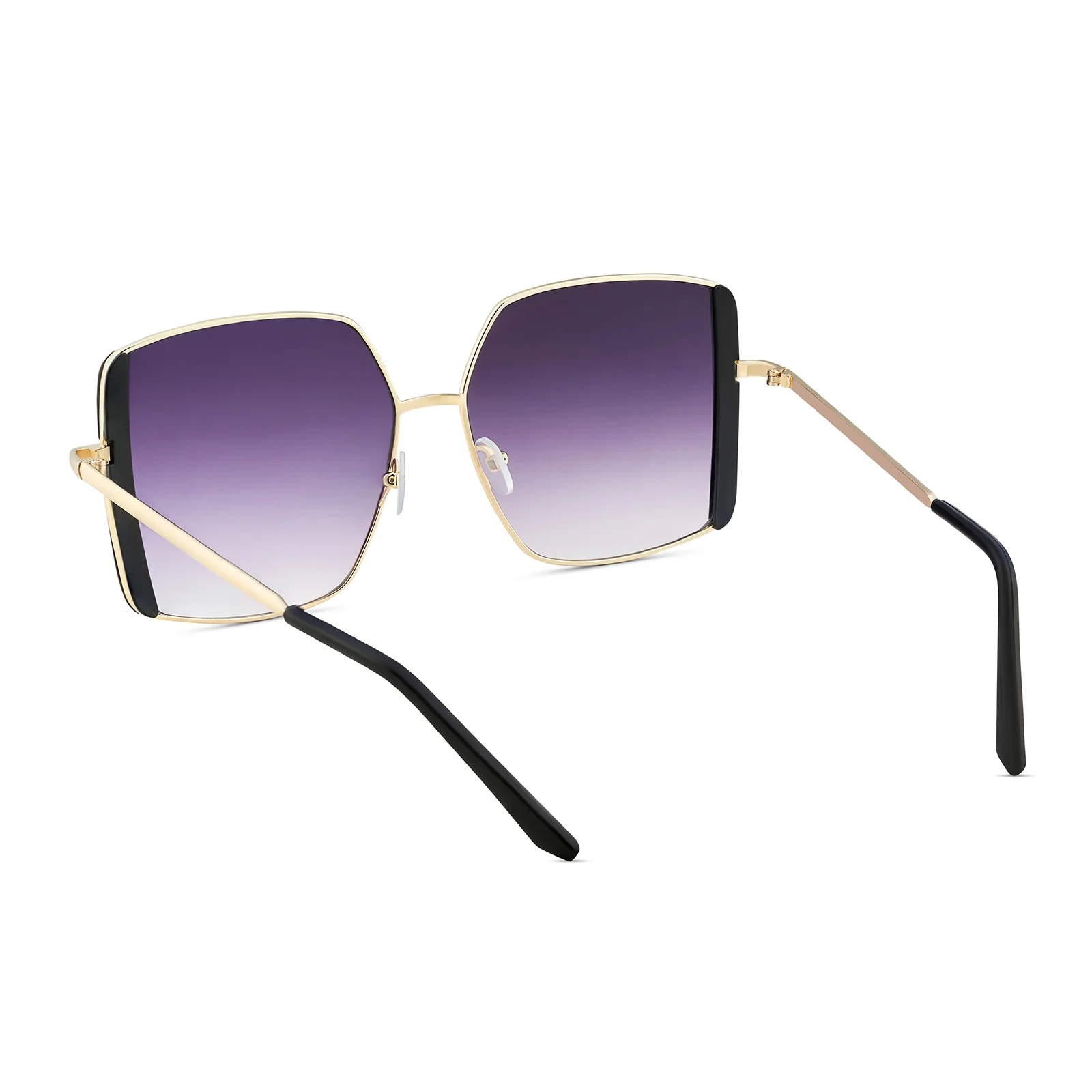 Drip Retro Square Purple Gold Sunglasses with Black Accents - Image 3