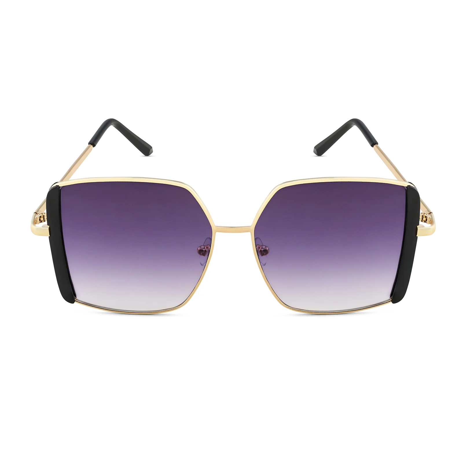 Drip Retro Square Purple Gold Sunglasses with Black Accents - Image 4