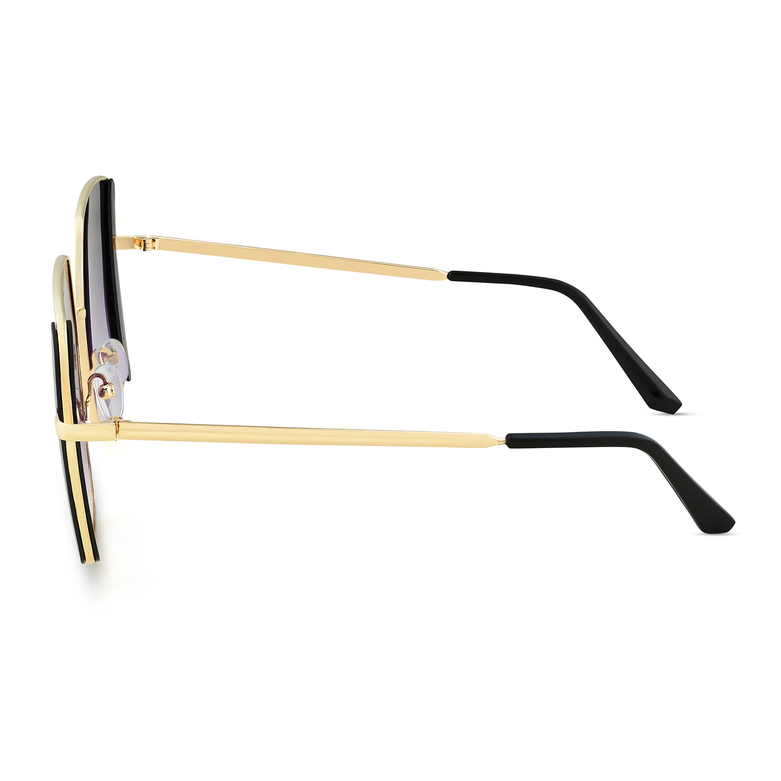 Drip Retro Square Purple Gold Sunglasses with Black Accents - Image 6