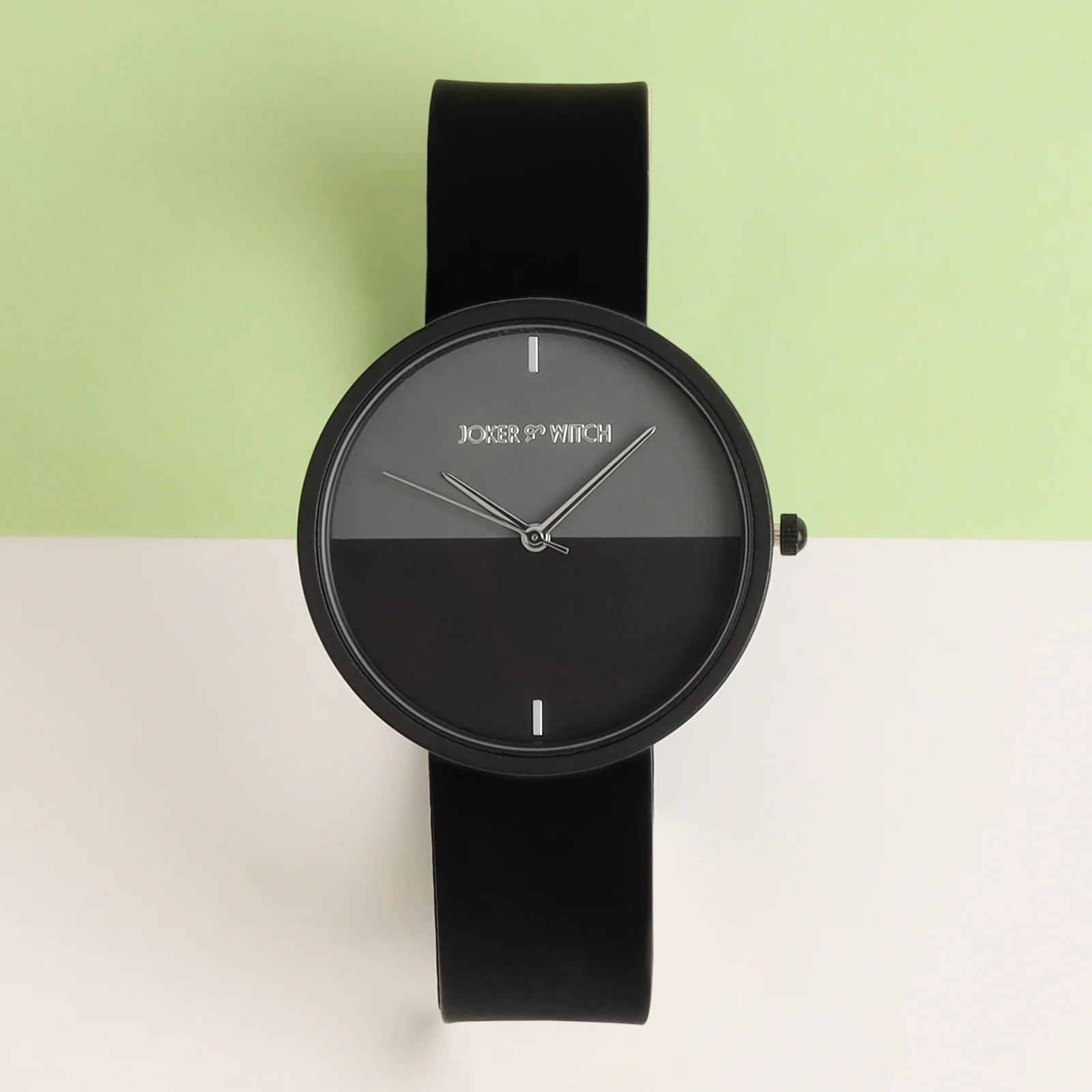 Duet Ecliptic Grey Large Dial Black Silicone Strap Unisex Watch - Image 3