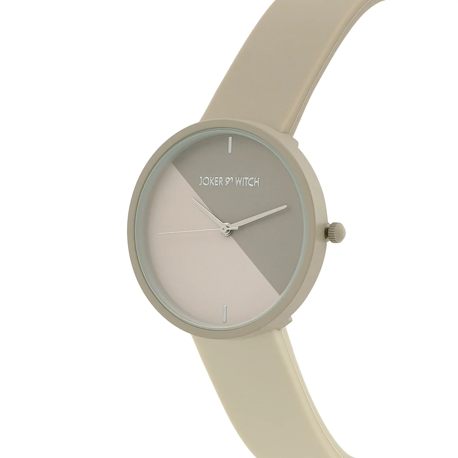 Duet Hue Wave Beige Large Dial Silicone Strap Unisex Watch - Image 4