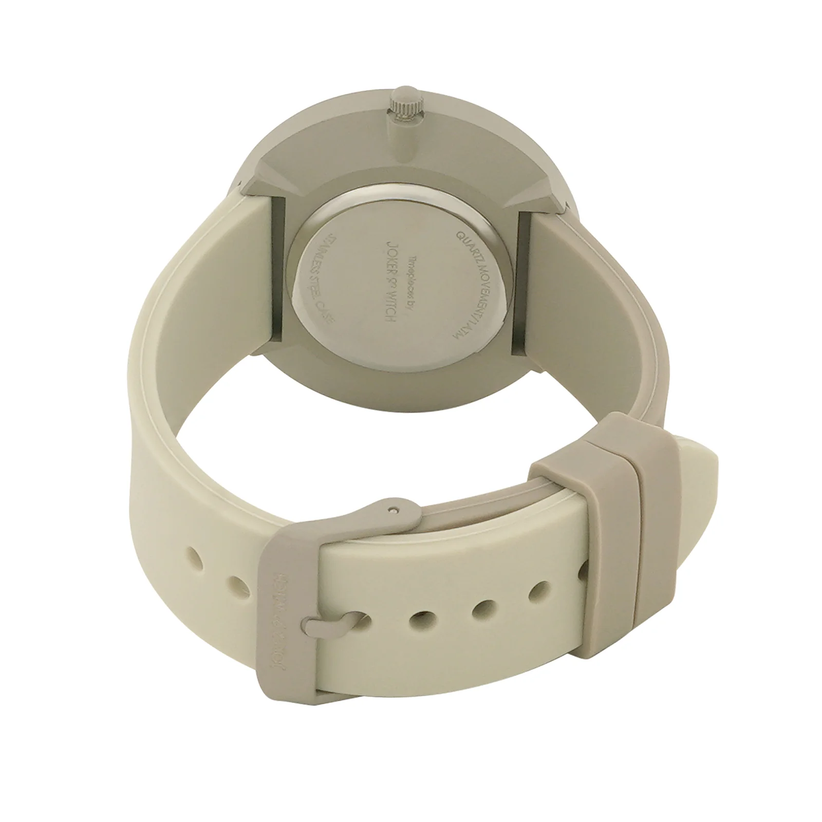Duet Hue Wave Beige Large Dial Silicone Strap Unisex Watch - Image 6