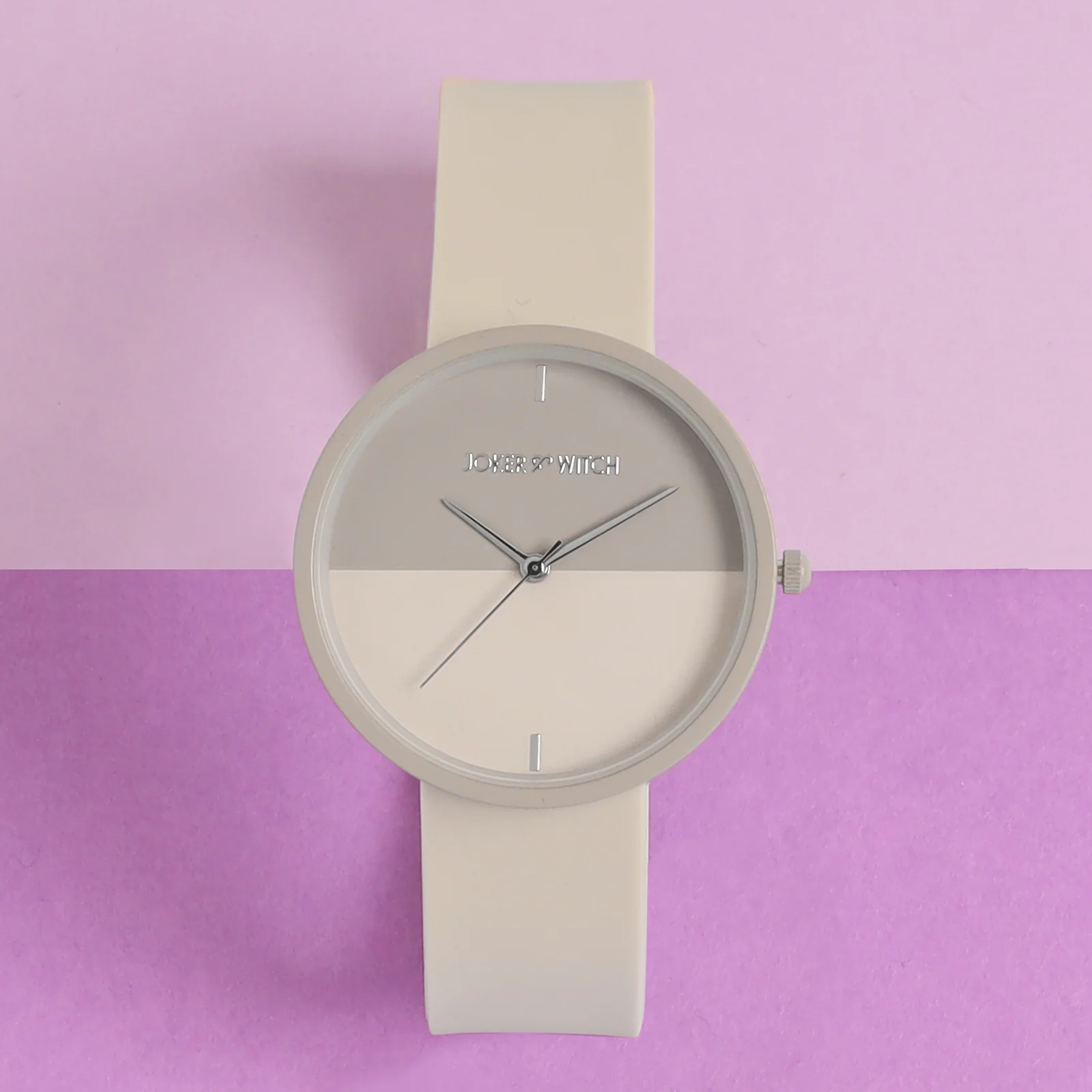 Duet Opalix Beige Large Dial Silicone Strap Unisex Watch - Image 3