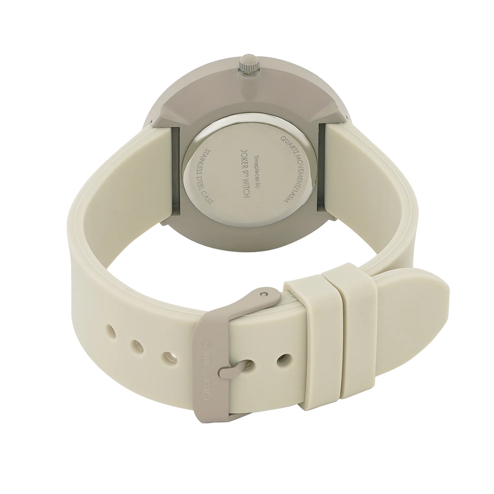 Duet Opalix Beige Large Dial Silicone Strap Unisex Watch - Image 6